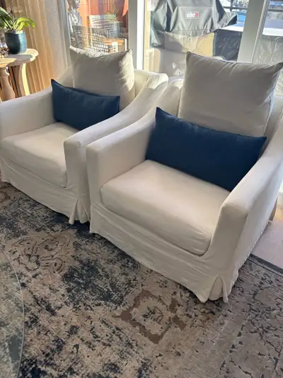 Restoration Hardware slip cover chairs, View more