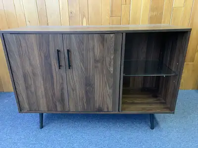 Mid Century Modern look TV Stand Buffet-Dark Walnut Laminate-44", View more