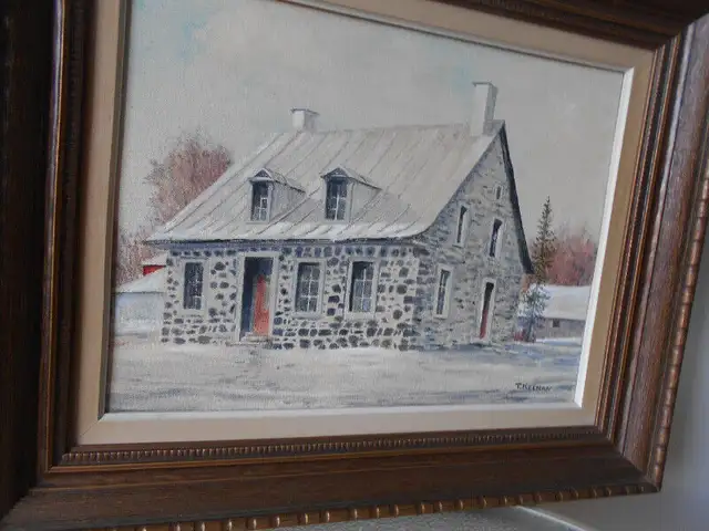 TABLEAU-PEINTURE-TOILE-OIL PAINTING-VINTAGE-THOMAS KEENAN in Arts & Collectibles in City of Montréal - Image 8