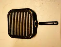 10'' Square Iron Grill Pan With Handle