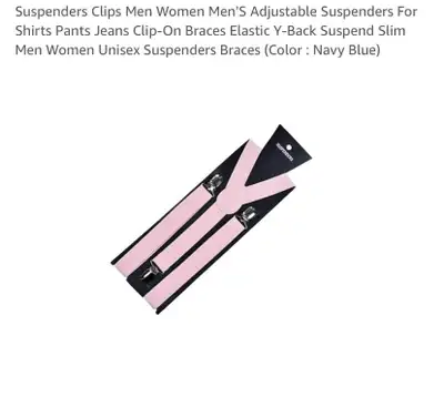 Brand new light pink suspenders, perfect for adding a pop of colour to any outfit, ensuring a comfor...