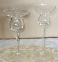 2 ELEGANT SCHOTT-ZWIESEL CRISTALLERIE CANDLE HOLDERS