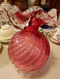 Glass Cranberry Vase