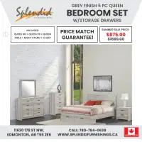 Canadian Made Sophisticated Style, 5 Pc Queen Bedroom Set