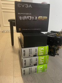 Crypto mining rig of 4 x 3070Ti RTX GPUs