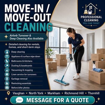 Airbnb Turnover Cleaning | Vaughan, Maple,Richmond Hill ,Markham, View more