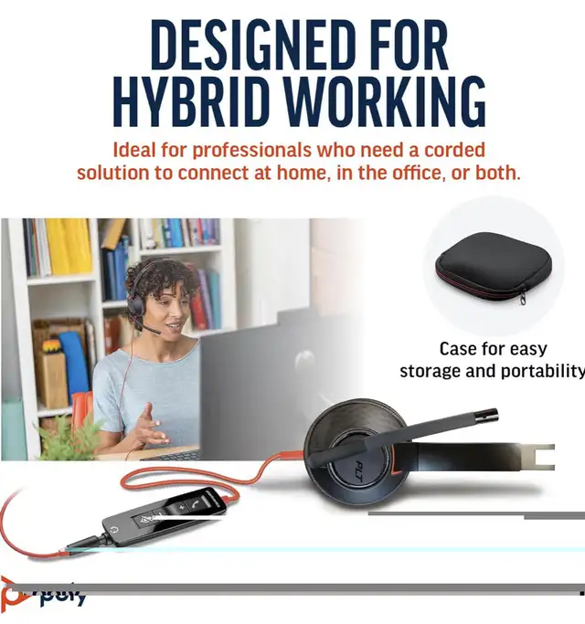 Poly Blackwire 5210 Wired Headset (Plantronics) - Flexible Noise in Speakers, Headsets & Mics in Markham / York Region - Image 3