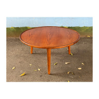 Danish Teak Round Coffee Table -  (Mid Century Modern Design)