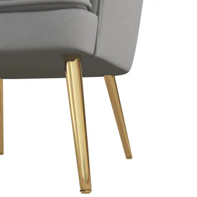 Fabric Armchair, Modern Accent Chair with Gold Metal Legs for Li in Chairs & Recliners in Markham / York Region - Image 8