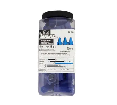 IDEAL Wing-Nut wire connectors in blue. Includes 50 connectors for wire ranges #14 - #6 AWG. They're...