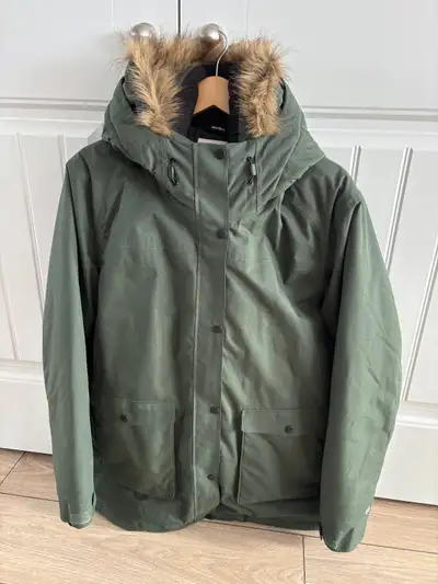 Ladies winter coat with fur hood, View more