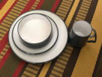 Dansk Kobenstyle slate gray dinnerware place setting