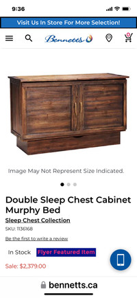 Sleep Chest Double  Cabinet Bed