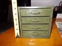 Vintage Mini Metal Industrial Parts Cabinet 4 Drawer Storage