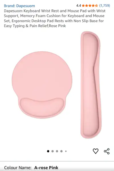 Dapesuom Keyboard Wrist Rest and Mouse Pad Rose Pink, View more