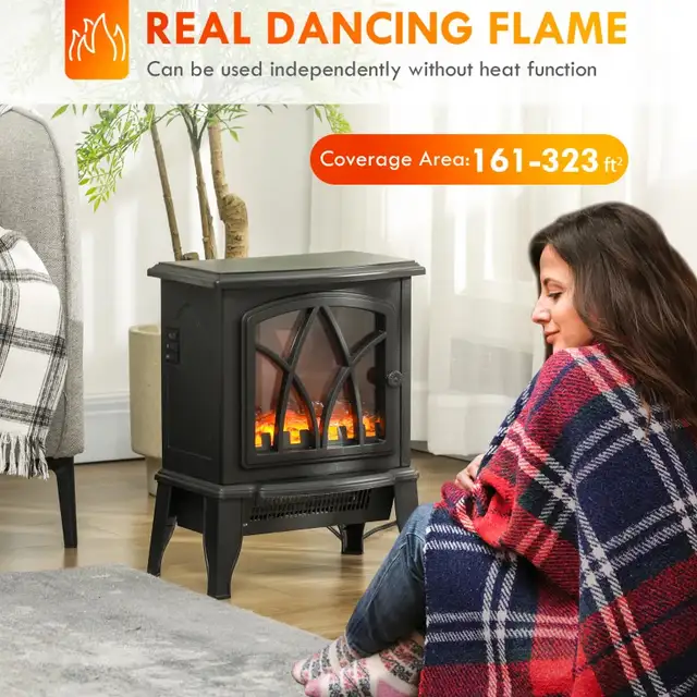 Brand new black Electric Heater, Freestanding Fireplace Stove wi in Heaters, Humidifiers & Dehumidifiers in Markham / York Region - Image 2