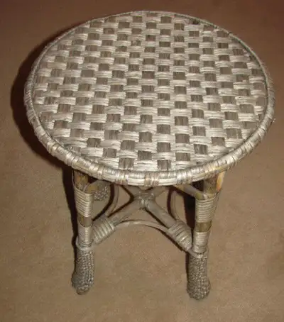 handmade vintage willow wicker table, View more