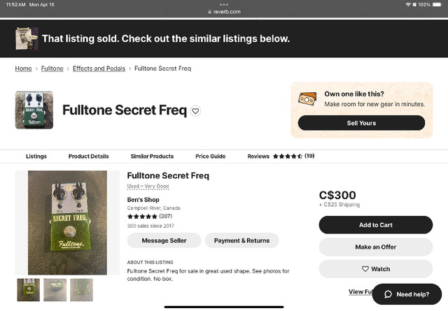 Fulltone Secret Freq boutique guitar pedal in Amps & Pedals in St. Albert - Image 2