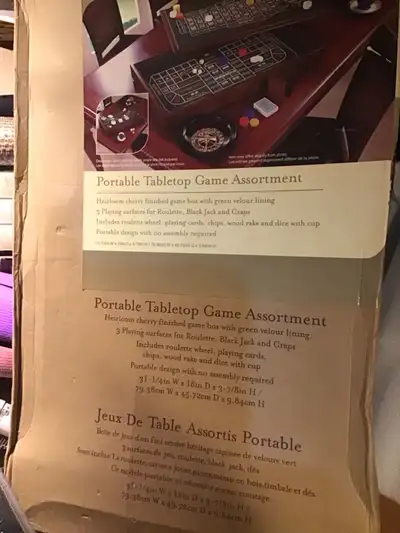 POrtable Tabletop Game Assortment Heirloom Cherry finished Game, View more
