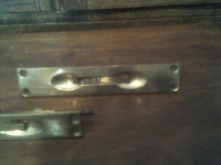Vintage Pr. Brass French Door Hardware (inserts w/ latch)