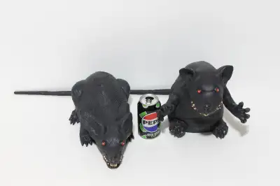 Vintage Stuffed Latex/Vinyl Halloween Rat Pair, View more