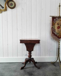 Antique Victorian Sewing Box / Side Table - Delivery Available 