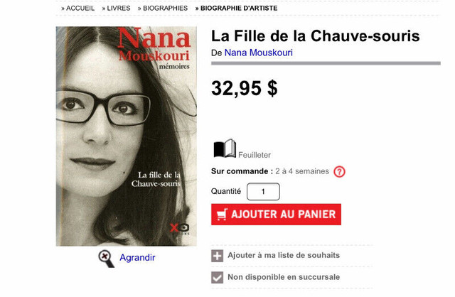 Nana Mouskouri mémoires - La fille de la chauve-souris dans Essais et biographies  à Trois-Rivières - Image 4