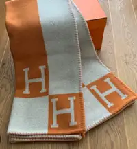 Hermes Avalon Orange blanket BNWT