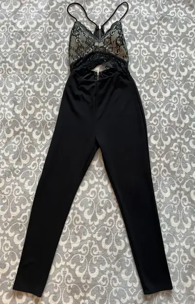 ReVamped Women’s Black Lacy Jumpsuit, View more
