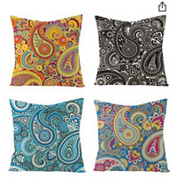 Pillow Covers 18x18 Set of 4 Pillow Cases Bohemian Decor for Liv