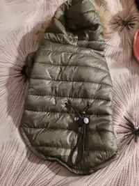 Green winter puffer jacket