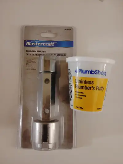 I had to replace a bathtub drain so had to buy these to do it. They have been used once. Less than 5...