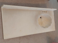 54 inch ceramic vanity top, single faucet, used, good condition