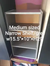 Bookcase Shelf medium sized narrow/grey...**W15.5"×D10"×H29"