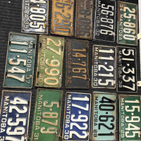 Early Manitoba License plate pairs 
