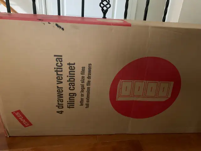 Staples 4 Drawer Vertical Filing Cabinet New In Box. Selling les64523621254787123