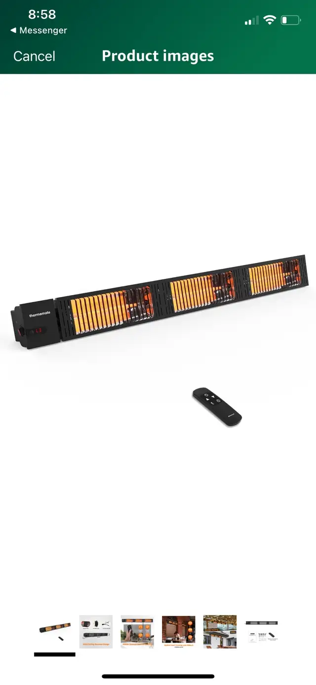 Infrared Outdoor Patio Heater, 4500W in Patio & Garden Furniture in Cambridge - Image 2