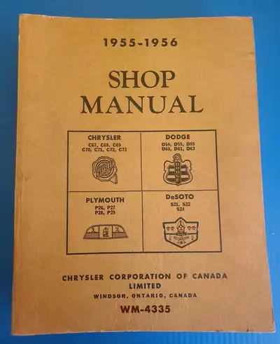 Published in 1956, Windsor, Ontario, this OEM service manual is in like new condition. Manual is abo...