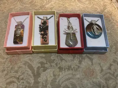 NEW HANDMADE BEAUTIFUL STONE NECKLACES- $20.00ea., View more