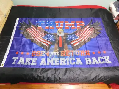 TRUMP EAGLE FLAG NEW $15, View more