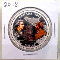 2018 Canada 240th Ann. Capt. Cook at Nootka Sound Silver $1 Coin