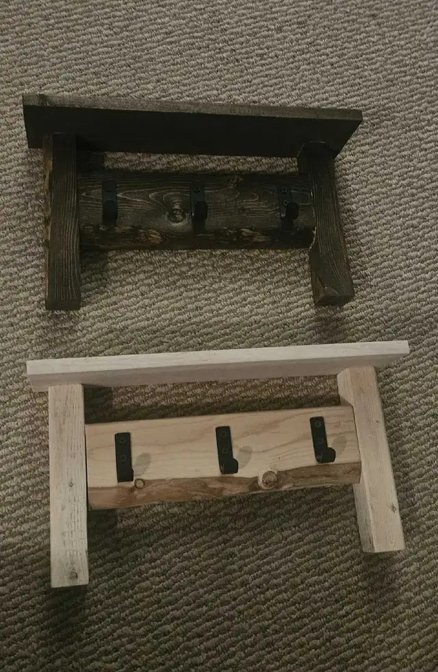 wooden shelf with hooks in Storage & Organization in St. Catharines - Image 2