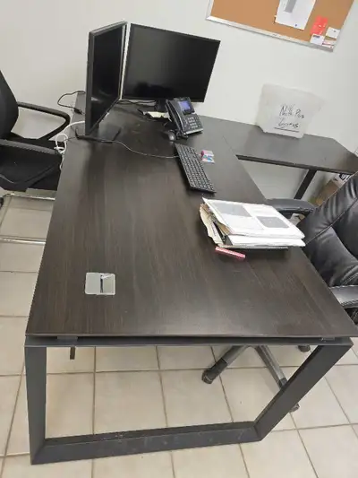 L Shape Desk Dark Brown, View more