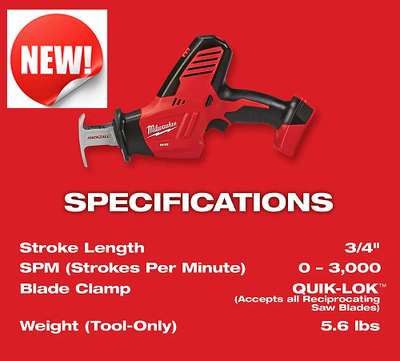 Milwaukee M18 Hackzall Reciprocating Saw | Brand New Tool Only !, View more