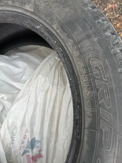 I am selling a set of used 205/55R16 91H Grip snow tires. These tires have seen a few winters, so th...