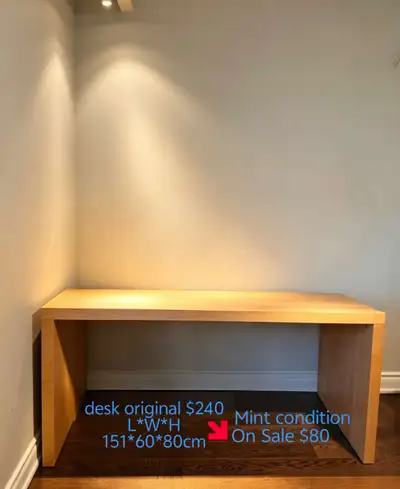 Sturdy IKEA light wood desk has spacious work surface, they are, View more