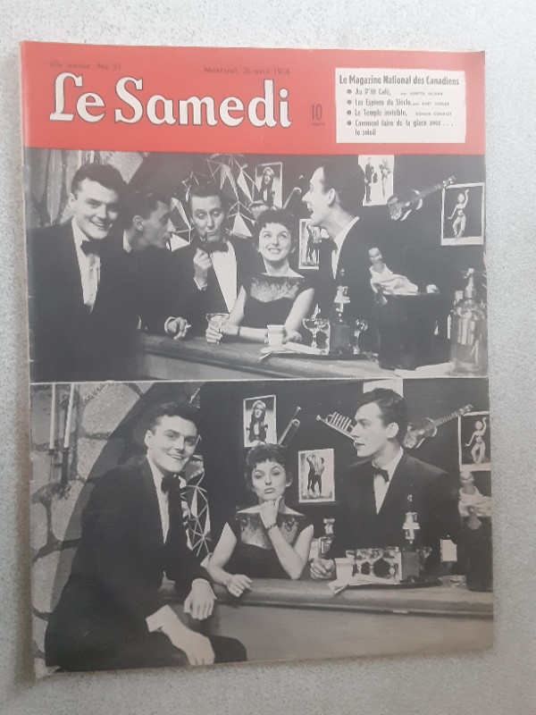 JOURNAL VINATGE LE SAMEDI DE AVRIL 1958 AU PTI'T CAFE dans Art et objets de collection  à Laval/Rive Nord