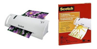 Scotch thermal laminator + pouches [NEVER USED]