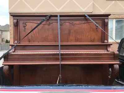 FREE PIANO BEAUTIFUL WOODEN VENEER NICE ORNATE FREE DELIVERY, View more