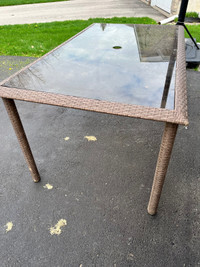 Free patio table and bar height chairs 